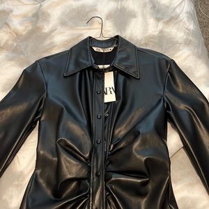 Faux leather dress